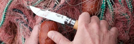 Уцененный товар Нож Opinel №8, 001089 нержавеющая сталь, рукоять из бука, чехол, картонная коробка (Cколы на заточке)