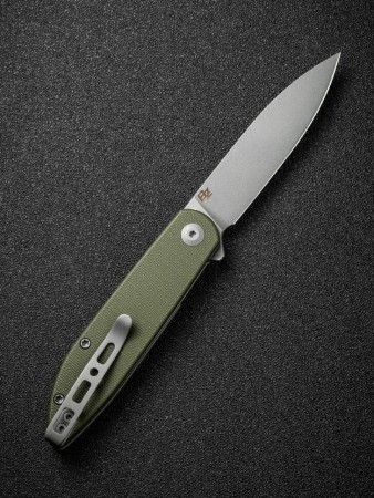 Складной нож SENCUT Bocll II D2 Steel Gray Stonewashed Handle G10 OD Green