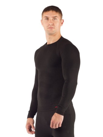 Футболка мужская Apol/ дл. рукав/ синтетика/ черный