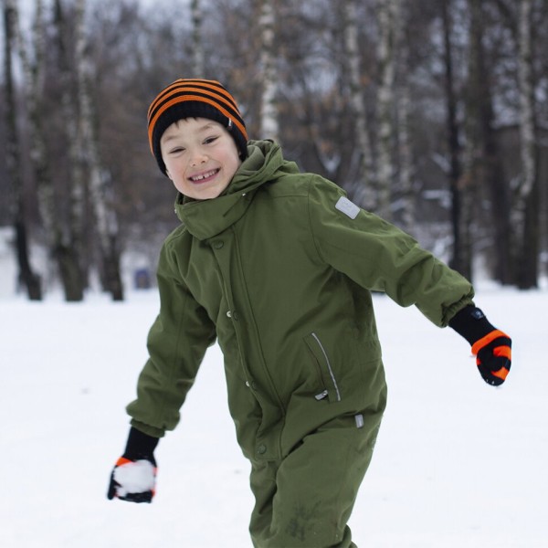 Водонепроницаемая детская шапка DexShell Children Beanie Stripe оранжевый/черный