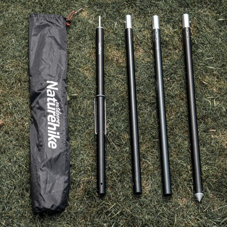 Стойка для тента Naturehike NH20PJ040 алюминиевый сплав 2.4 м, 4 секции, цвет черный, 6927595782538
