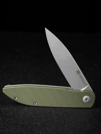 Складной нож SENCUT Bocll II D2 Steel Gray Stonewashed Handle G10 OD Green
