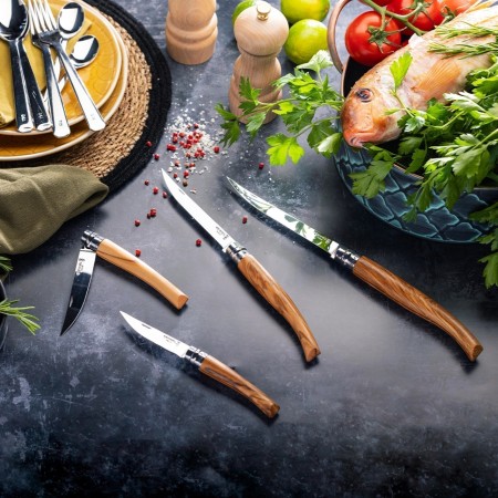 Нож филейный Opinel №15, нержавеющая сталь, рукоять оливковое дерево