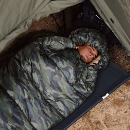 Ультралёгкий спальный мешок Naturehike CNK2350WS023 M320 хлопковый с капюшоном весна осень камуфляжный