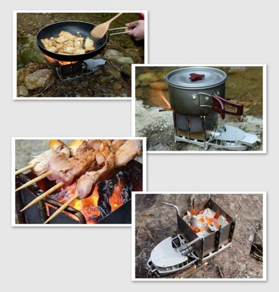 Уцененный товар Походная печка щепочница BRS-116 с наддувом(Поврежденная упаковка)