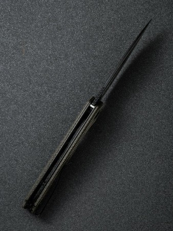 Складной нож SENCUT Mims 9Cr18MoV Steel Black Stonewashed Handle Dark Green Canvas Micarta