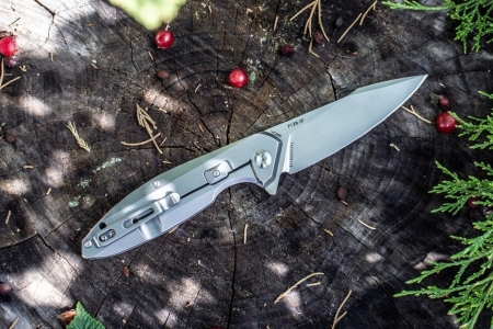 Нож складной Ruike P128-SF серый (Вскрытая, поврежден. упаковка)