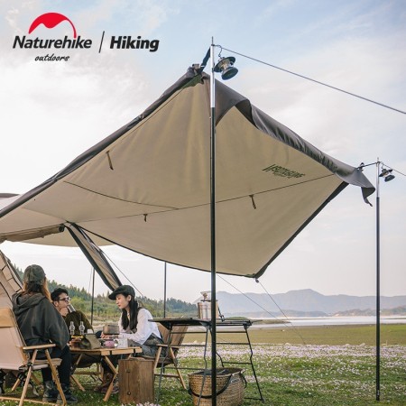 Стойки для тента Naturehike NH22PJ040 алюминиевый сплав 1,7-2.0 м, 4 секции (2шт), цвет черный, 6927595708712