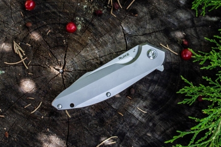 Нож складной Ruike P128-SF серый (Вскрытая, поврежден. упаковка)