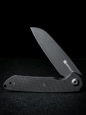 Складной нож SENCUT Kyril 9Cr18MoV Steel Black Stonewashed Handle G10 Black