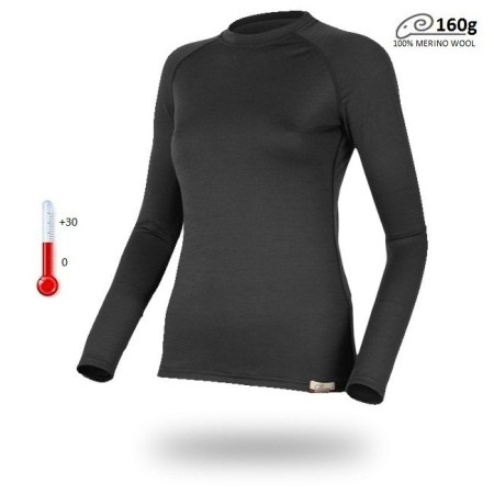 Футболка  женская Atila/ дл. рукав/ шерсть 160/ черный