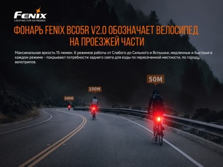 Уцененный товар Велофара задняя Fenix BC05R V2.0(Вскрытый блистер)