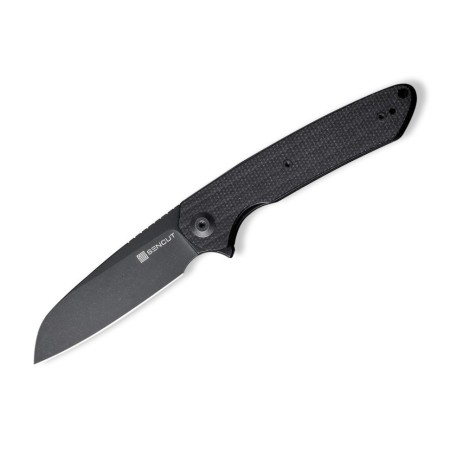 Уцененный товар Складной нож SENCUT Kyril 9Cr18MoV Steel Black Stonewashed Handle Black Micarta(витрин.образец)