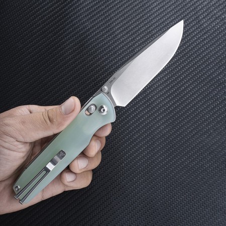 Нож складной SRM Terrier 258L-GC нефритовый (Вскрытая, поврежденная упаковк)