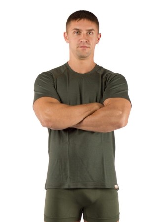 Уцененный товар Футболка мужская Quido/ кор. рукав/ шерсть 160/ зеленый / M, Quido6262M(Витринный образец)