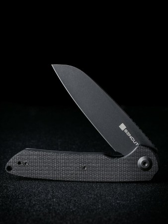 Складной нож SENCUT Kyril 9Cr18MoV Steel Black Stonewashed Handle Black Micarta