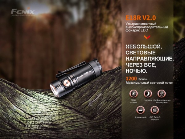 Уцененный товар Фонарь Fenix E18R V2.0, (Вскрытая упаковка)