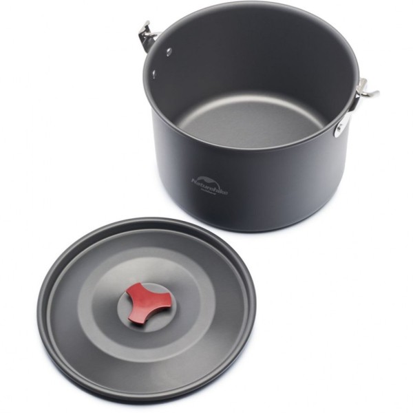 Котелок Naturehike NH17D021-G туристический  подвесной  4-6 персон серый, 6927595723173