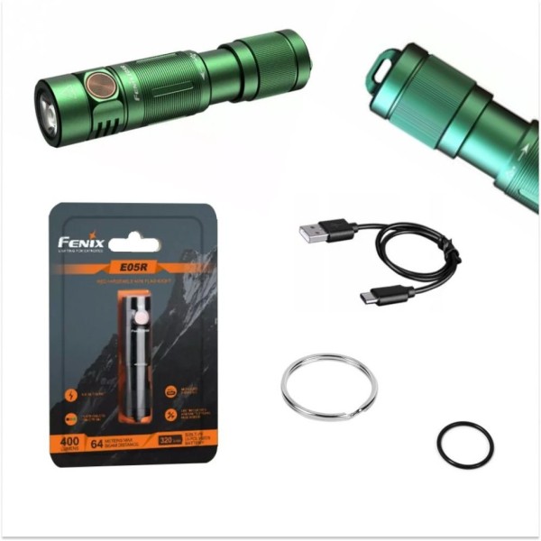 Фонарь Fenix E05R зеленый