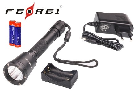 Уцененный товар Фонарь для дайвинга Ferei W158, черный(Состояние 4+. Полн. комплект)