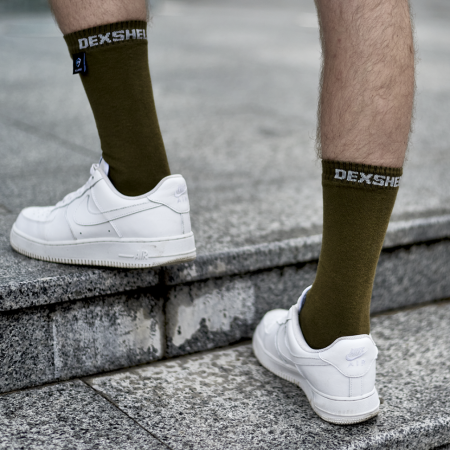Водонепроницаемые носки DexShell Ultra Thin Crew оливковый/зеленый