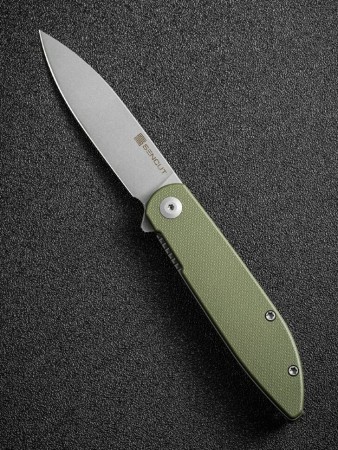Складной нож SENCUT Bocll II D2 Steel Gray Stonewashed Handle G10 OD Green