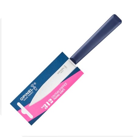 Нож столовый Opinel №312, пластиковая рукоять, блистер, нержавеющая сталь, темно-синий