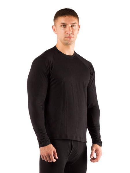 Футболка  мужская Atar/ дл. рукав/ шерсть 160/ черный