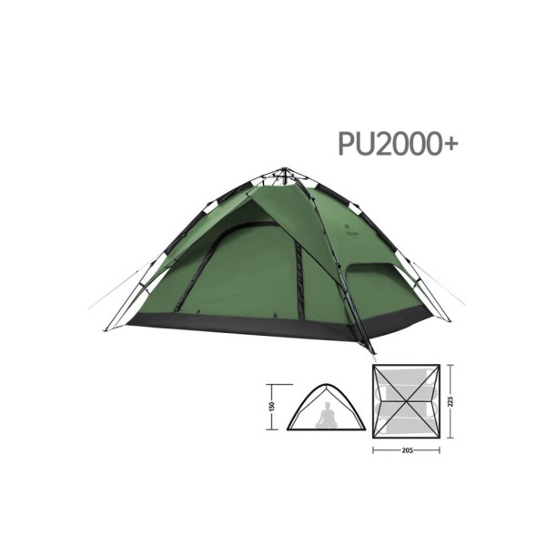 Палатка Naturehike автоматическая NH21ZP008, четырехместная, зеленая, 6976023920660