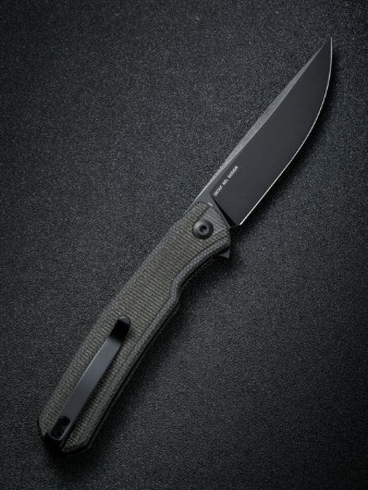 Складной нож SENCUT Scitus D2 Steel Black Stonewashed Handle Dark Green Canvas Micarta