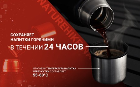Уцененный товар Термос Naturehike Q-9H NH19SJ010 1000ml черный, 6927595740248(Поврежденная упаковка была заменена на обычную картонную)