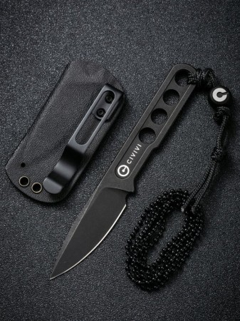 Нож CIVIVI Fixed Blade Circulus 10Cr15CoMoV Steel Black Stonewashed Handle Ostap Hel Design