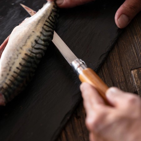 Нож филейный Opinel №15, нержавеющая сталь, рукоять оливковое дерево
