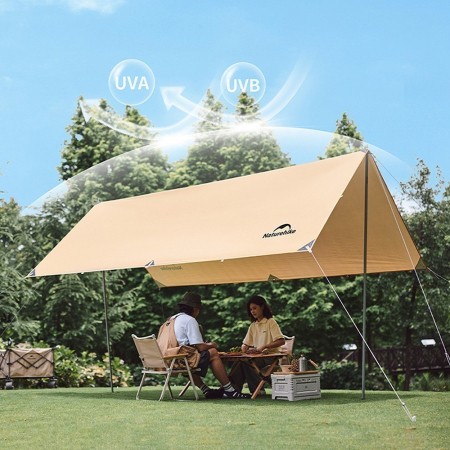 Тент Naturehike Cloud CNK2450WS025 150D, 400×292 см для кемпинга, светло-коричневый (без стоек)