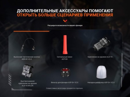 Фонарь Fenix тактический PD32R коричневый 1400 люмен