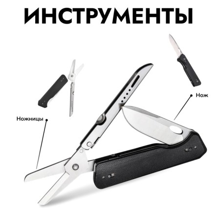 Складной нож с ножницами Roxon S501U рукоять G10