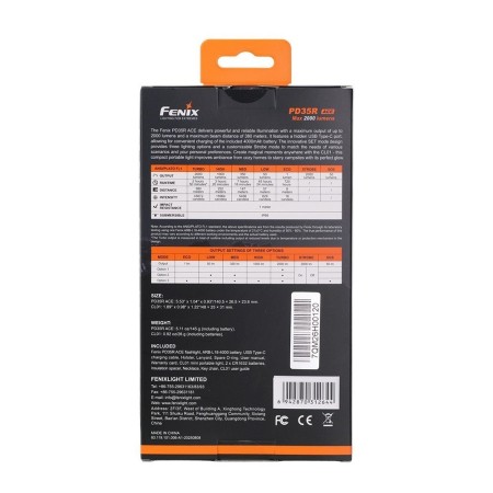 Фонарь Fenix тактический PD35R ACE + CL01 оранжевый