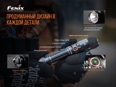 Фонарь Fenix тактический PD35 V3.0 зеленый 1700 люмен