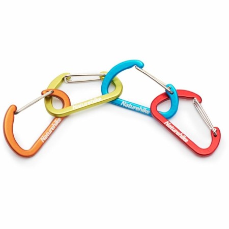 Карабин Naturehike NH15A004-H  D-образный мини 4см 2 упаковки темно-красный, 6927595717332