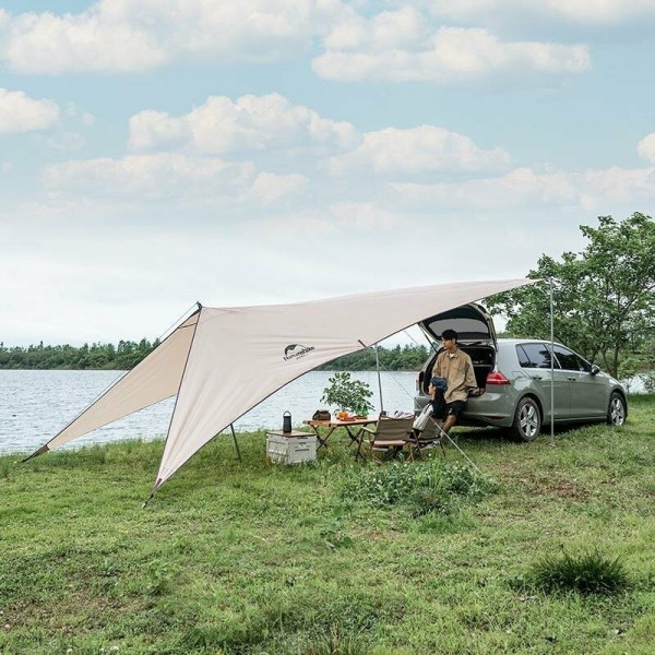 Тент  Naturehike Car Rear Canopy NH21TM001, 590*340 см для кемпинга песочный  (с тремя стойками), 6927595777831