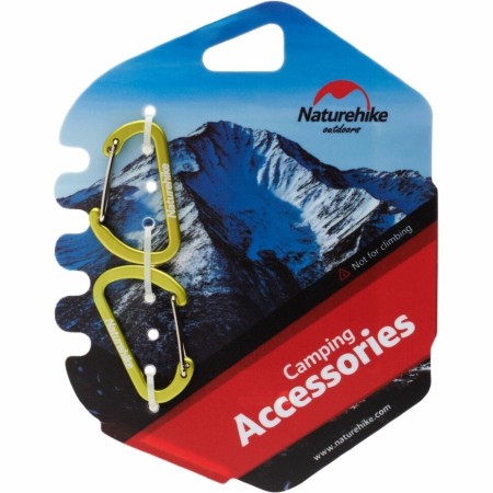 Карабин Naturehike NH15A004-H  D-образный мини 4см 2 упаковки зеленый, 6927595717325