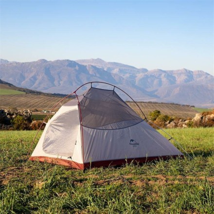 Палатка Naturehike Сloud up 2 20D NH17T001-T двухместная с ковриком, серая, 6927595724668