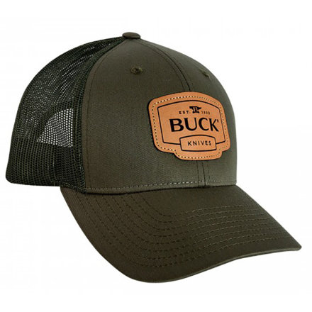 Бейсболка Buck Leather Patch Cap темно-зеленая (89139)
