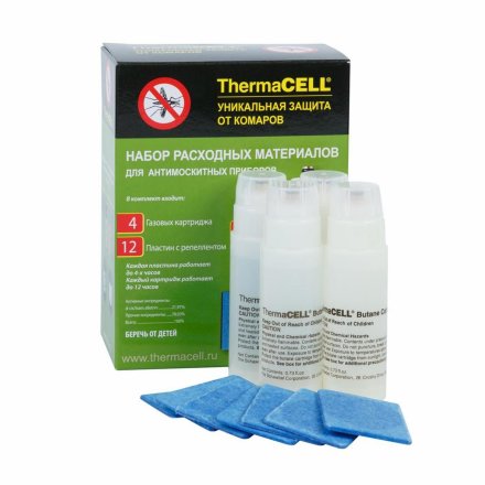 Набор расходных материалов Thermacell (4 газовых картриджа + 12 пластин), MR400-12