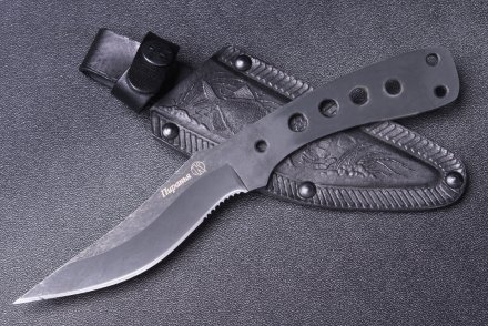 Нож Кизляр Пиранья 03096 клинок стоунвош черный, рукоять шнуровка