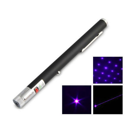 Лазерная указка Lazer Pointer фиолетовая 200 мВт с насадкой, e40138