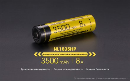 Аккумулятор Nitecore NL1835HP 18650 3500mAh, 8A, 16890