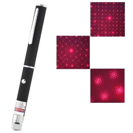 Лазерная указка Lazer Pointer красная 200 мВт с насадкой, e33254