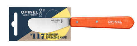 Нож для масла Opinel №117, деревянная рукоять, блистер, нержавеющая сталь, оранжевый, 001936