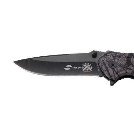 Нож Stinger FK-019STR-CA , 84 мм, рукоять: алюминий, черн. камуфляж, картонная коробка